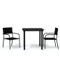 vidaXL Juego de comedor para jardín 3 piezas negro vidaXL Juego de comedor para jardín 3 piezas negro