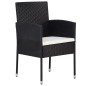 vidaXL Juego de comedor para jardín 7 piezas negro vidaXL Juego de comedor para jardín 7 piezas negro