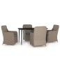 vidaXL Juego de comedor de jardín 5 piezas con cojines marrón vidaXL Juego de comedor de jardín 5 piezas con cojines marrón