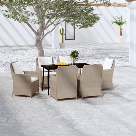 vidaXL Juego de comedor de jardín 7 piezas marrón