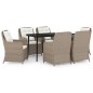 vidaXL Juego de comedor de jardín 7 piezas marrón vidaXL Juego de comedor de jardín 7 piezas marrón