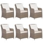 vidaXL Juego de comedor de jardín 7 piezas marrón vidaXL Juego de comedor de jardín 7 piezas marrón