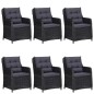 vidaXL Juego de comedor para jardín 7 piezas negro vidaXL Juego de comedor para jardín 7 piezas negro