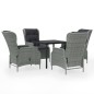 vidaXL Juego de comedor para jardín 5 piezas ratán sintético gris vidaXL Juego de comedor para jardín 5 piezas ratán sintético gris