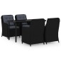 vidaXL Juego de comedor para jardín 5 piezas negro vidaXL Juego de comedor para jardín 5 piezas negro