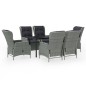 vidaXL Juego de comedor de jardín 7 piezas ratán sintético gris vidaXL Juego de comedor de jardín 7 piezas ratán sintético gris