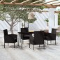 vidaXL Juego de comedor para jardín 5 piezas negro vidaXL Juego de comedor para jardín 5 piezas negro
