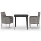 vidaXL Juego de comedor de jardín 3 piezas gris antracita vidaXL Juego de comedor de jardín 3 piezas gris antracita