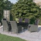 vidaXL Juego de comedor de jardín 7 piezas ratán sintético gris vidaXL Juego de comedor de jardín 7 piezas ratán sintético gris