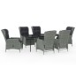 vidaXL Juego de comedor de jardín 7 piezas ratán sintético gris vidaXL Juego de comedor de jardín 7 piezas ratán sintético gris