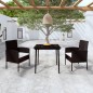 vidaXL Juego de comedor para jardín 3 piezas negro vidaXL Juego de comedor para jardín 3 piezas negro