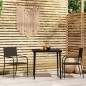 vidaXL Juego de comedor para jardín 3 piezas negro