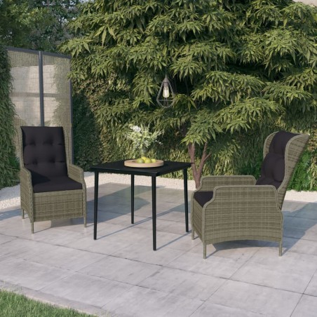 vidaXL Juego de comedor de jardín 3 piezas marrón