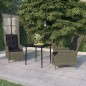 vidaXL Juego de comedor de jardín 3 piezas marrón vidaXL Juego de comedor de jardín 3 piezas marrón