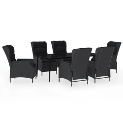 vidaXL Juego de comedor de jardín 7 piezas gris oscuro
