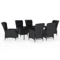 vidaXL Juego de comedor de jardín 7 piezas gris oscuro