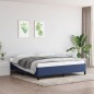 vidaXL Estructura de cama de tela azul 160x200 cm