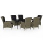 vidaXL Juego de comedor de jardín 7 piezas marrón