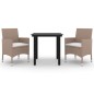 vidaXL Set comedor de jardín 3 pzas y cojines ratán sintético y vidrio vidaXL Set comedor de jardín 3 pzas y cojines ratán sintético y vidrio