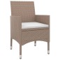 vidaXL Set comedor de jardín 3 pzas y cojines ratán sintético y vidrio vidaXL Set comedor de jardín 3 pzas y cojines ratán sintético y vidrio