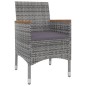 vidaXL Set comedor de jardín 5 pzas y cojines ratán sintético y vidrio vidaXL Set comedor de jardín 5 pzas y cojines ratán sintético y vidrio