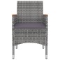 vidaXL Set comedor de jardín 5 pzas y cojines ratán sintético y vidrio vidaXL Set comedor de jardín 5 pzas y cojines ratán sintético y vidrio