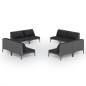 vidaXL Set sofás de jardín 8 pzas cojines ratán sintético gris oscuro vidaXL Set sofás de jardín 8 pzas cojines ratán sintético gris oscuro