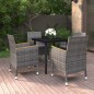 vidaXL Set comedor de jardín 5 pzas y cojines ratán sintético y vidrio vidaXL Set comedor de jardín 5 pzas y cojines ratán sintético y vidrio