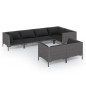 vidaXL Sofás de jardín 7 piezas y cojines ratán sintético gris oscuro vidaXL Sofás de jardín 7 piezas y cojines ratán sintético gris oscuro