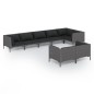 vidaXL Set sofás de jardín 8 pzas cojines ratán sintético gris oscuro vidaXL Set sofás de jardín 8 pzas cojines ratán sintético gris oscuro