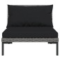 vidaXL Set sofás de jardín 8 pzas cojines ratán sintético gris oscuro vidaXL Set sofás de jardín 8 pzas cojines ratán sintético gris oscuro