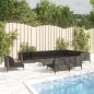 vidaXL Sofás de jardín 11 pzas y cojines ratán sintético gris oscuro vidaXL Sofás de jardín 11 pzas y cojines ratán sintético gris oscuro