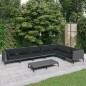 vidaXL Set sofás de jardín 8 pzas cojines ratán sintético gris oscuro