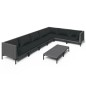 vidaXL Set sofás de jardín 8 pzas cojines ratán sintético gris oscuro