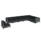 vidaXL Set sofás de jardín 8 pzas cojines ratán sintético gris oscuro vidaXL Set sofás de jardín 8 pzas cojines ratán sintético gris oscuro