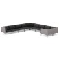 vidaXL Muebles de jardín 10 pzas y cojines ratán sintético gris oscuro vidaXL Muebles de jardín 10 pzas y cojines ratán sintético gris oscuro