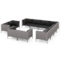 vidaXL Sofás de jardín 11 pzas y cojines ratán sintético gris oscuro