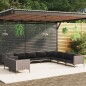 vidaXL Muebles de jardín 10 pzas y cojines ratán sintético gris oscuro