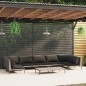 vidaXL Set sofás de jardín 8 pzas cojines ratán sintético gris oscuro vidaXL Set sofás de jardín 8 pzas cojines ratán sintético gris oscuro