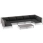vidaXL Set sofás de jardín 8 pzas cojines ratán sintético gris oscuro vidaXL Set sofás de jardín 8 pzas cojines ratán sintético gris oscuro