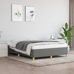 vidaXL Estructura de cama de tela gris oscuro 140x190 cm