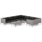 vidaXL Sofás de jardín 9 pzas y cojines ratán sintético gris oscuro vidaXL Sofás de jardín 9 pzas y cojines ratán sintético gris oscuro