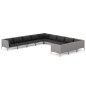 vidaXL Sofás de jardín 11 pzas y cojines ratán sintético gris oscuro vidaXL Sofás de jardín 11 pzas y cojines ratán sintético gris oscuro