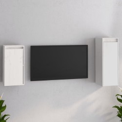 vidaXL Muebles para TV 2 piezas madera maciza de pino blanco