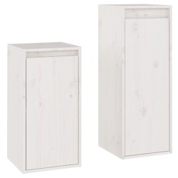 vidaXL Muebles para TV 2 piezas madera maciza de pino blanco