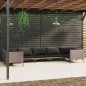 vidaXL Sofás de jardín 7 piezas y cojines ratán sintético gris oscuro vidaXL Sofás de jardín 7 piezas y cojines ratán sintético gris oscuro