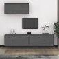 vidaXL Muebles para TV 3 piezas madera maciza de pino gris