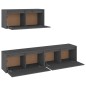 vidaXL Muebles para TV 3 piezas madera maciza de pino gris
