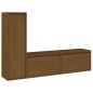 vidaXL Muebles para TV 3 piezas madera maciza de pino marrón miel vidaXL Muebles para TV 3 piezas madera maciza de pino marrón miel