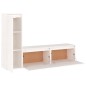vidaXL Muebles para TV 3 piezas madera maciza de pino blanco vidaXL Muebles para TV 3 piezas madera maciza de pino blanco